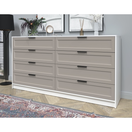 Kомод Тренд КТ-К197 (Белый ЛДСП/ Луна ЛМДФ) Ш1965 В1020 Г451